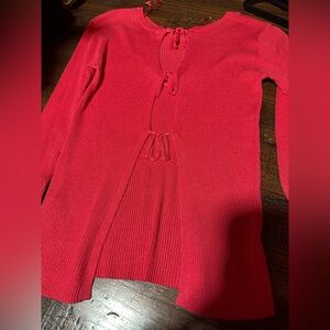 THREADBARE Classic Red Ribbed Long-Sleeve Sweater